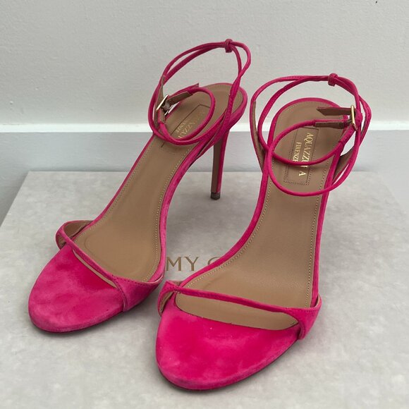 Aquazzura Minute 85 Sandal in Exotic Pink - Picture 2 of 8